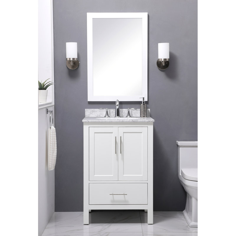 Beachcrest Home Nova 24'' Single Bathroom Vanity with Stone Top